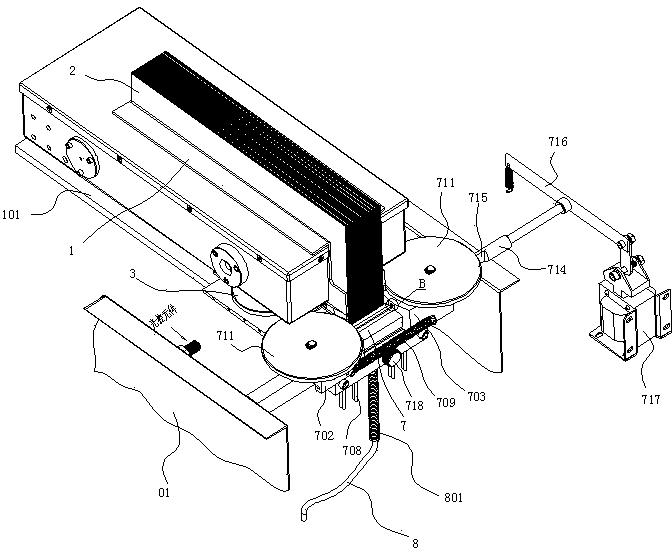 Spray nozzle mechanism of glue-spray type wireless glue binding machine