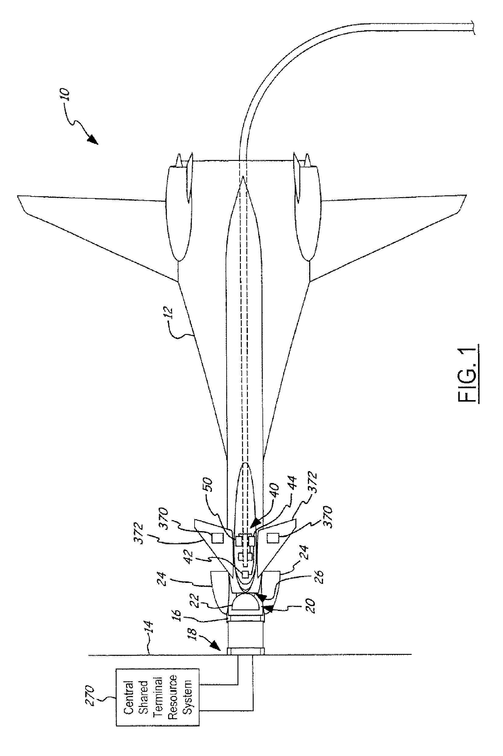 Aircraft having a dual floor servicing system associated with an operational ground support system