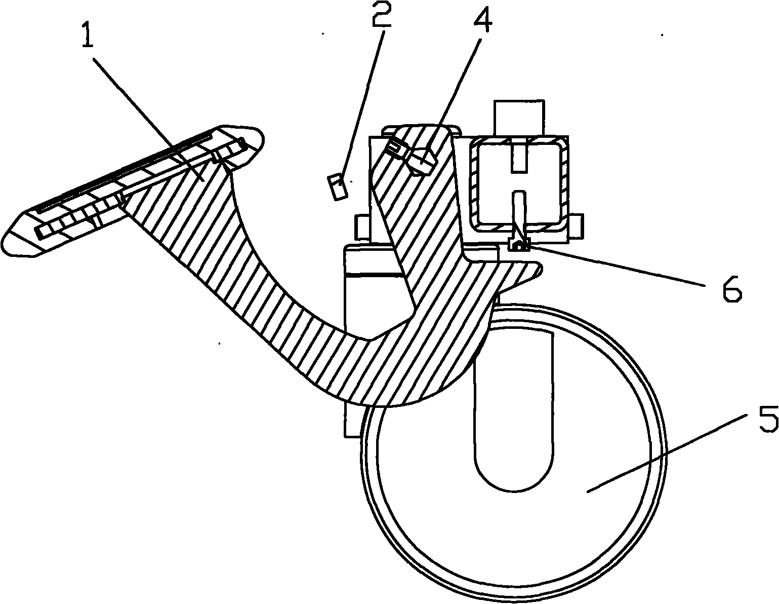 Integral brake control mechanism for operating bed