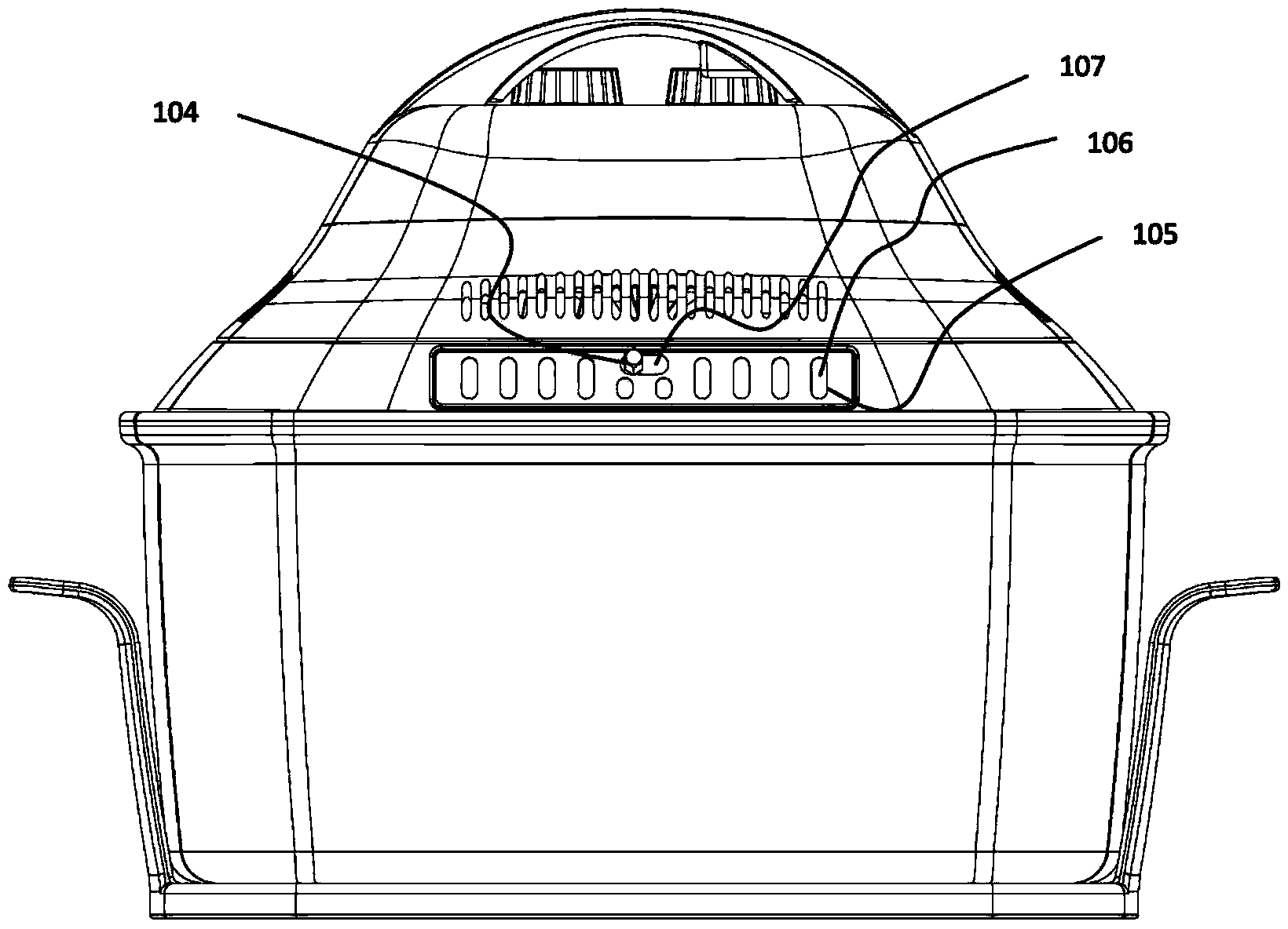 Adjustable exhaust device for light wave oven