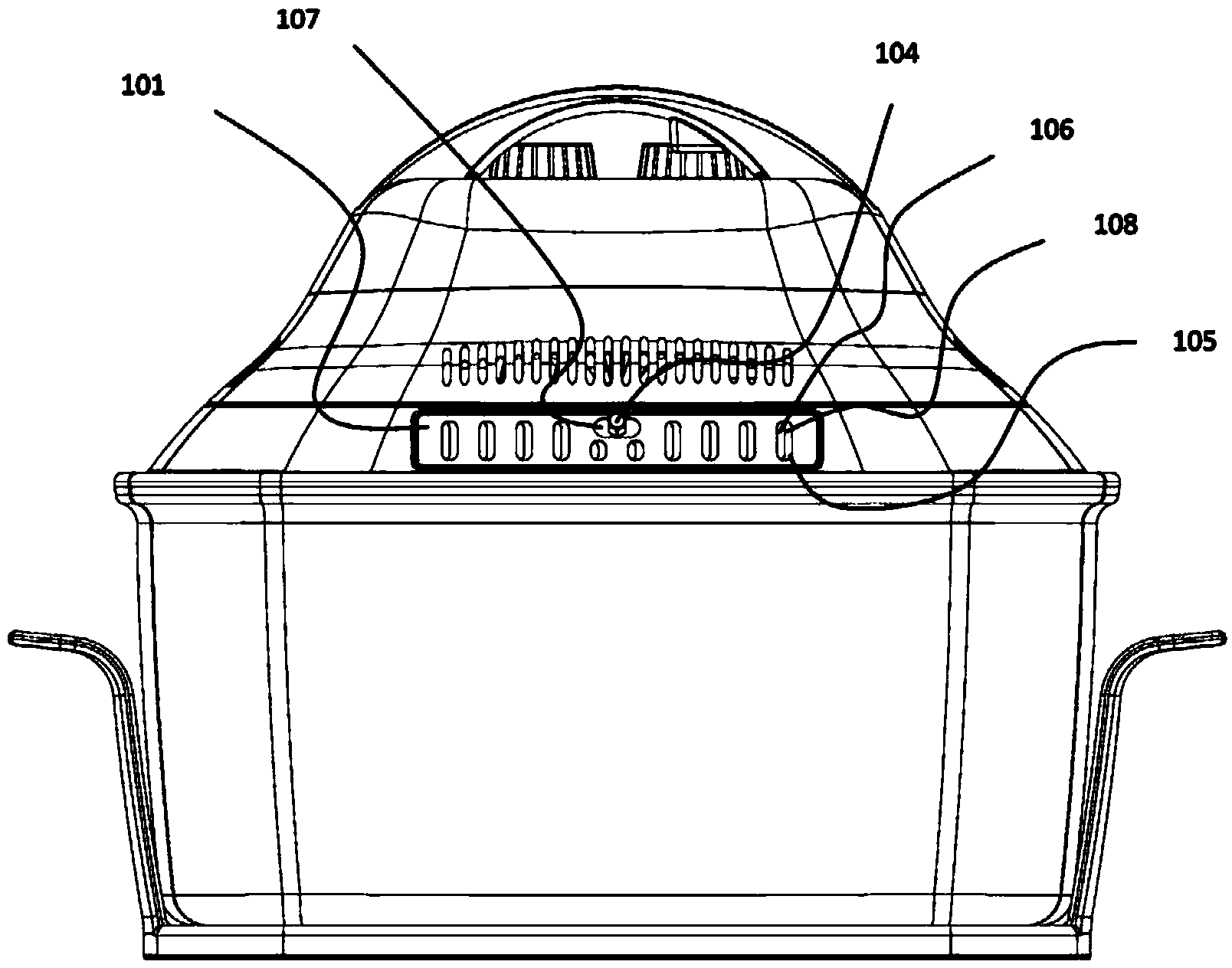 Adjustable exhaust device for light wave oven