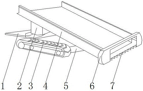 Conveying device of vegetable harvesting machine
