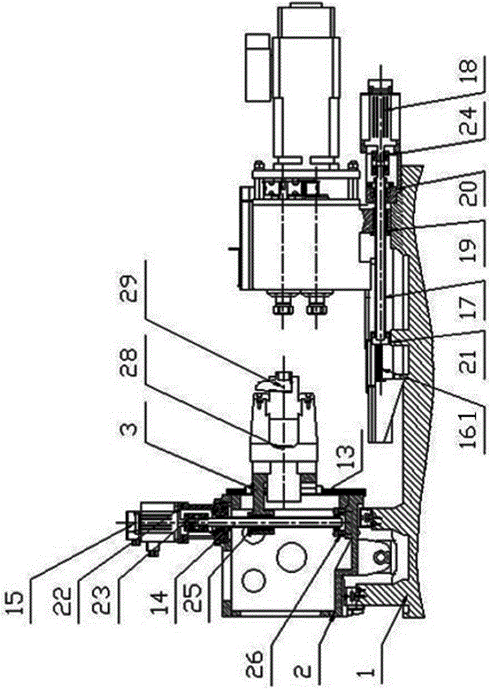 A horizontal CNC five-axis drilling, milling and tapping machine