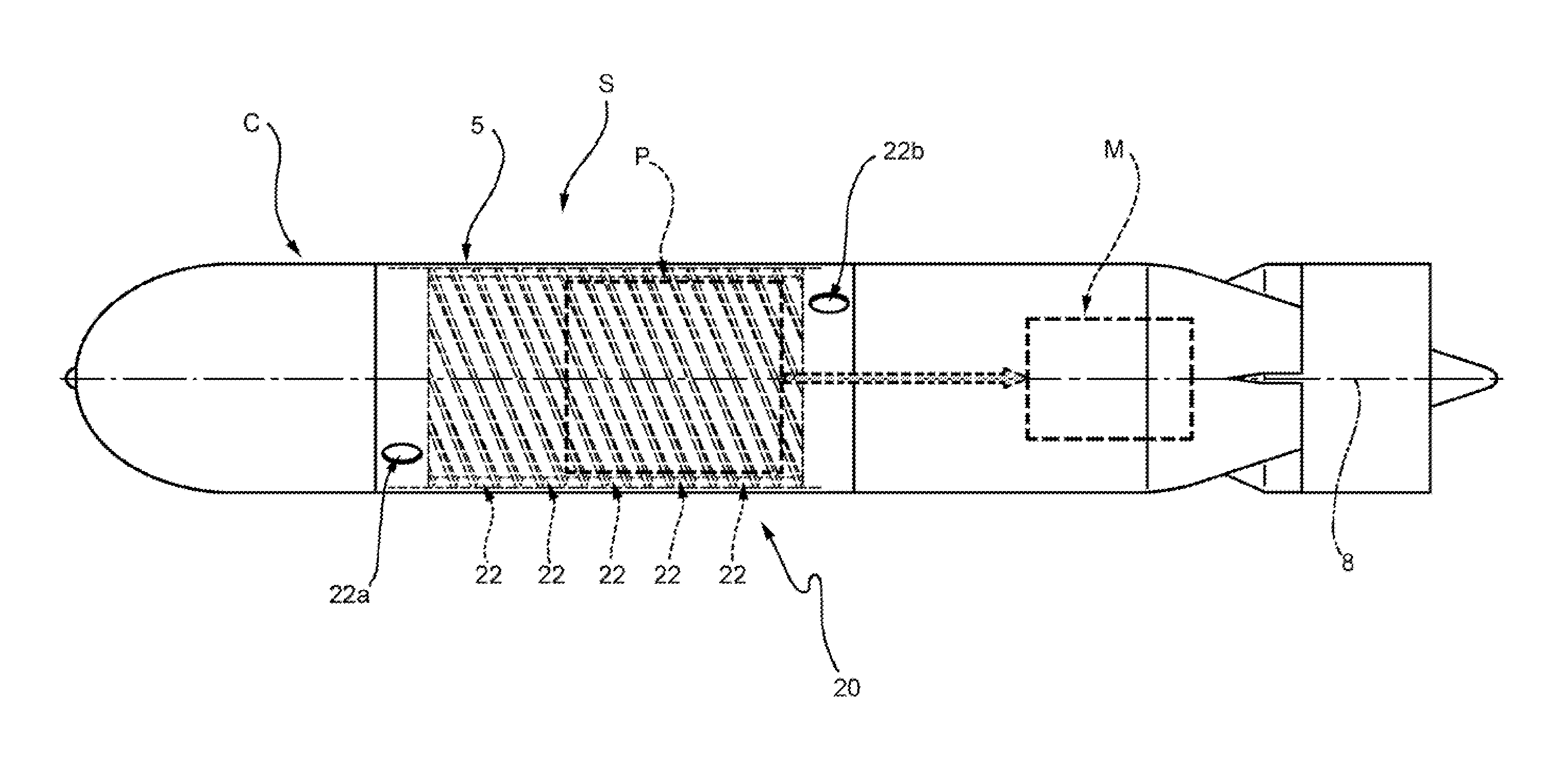 Underwater vehicle provided with heat exchanger