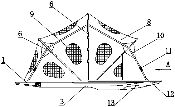 Lightweight double-cabin multi-layer tent roof tent with high strength and quick set-up function