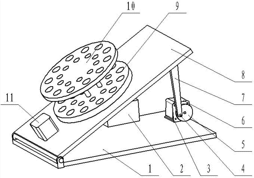 Fluctuating type automatic shake-up device for lab test tubes