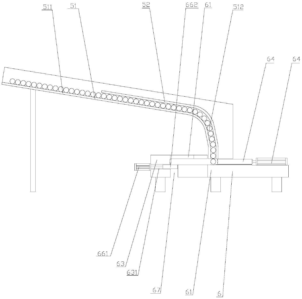 Threaded rod automatic feeding and automatic slotting device