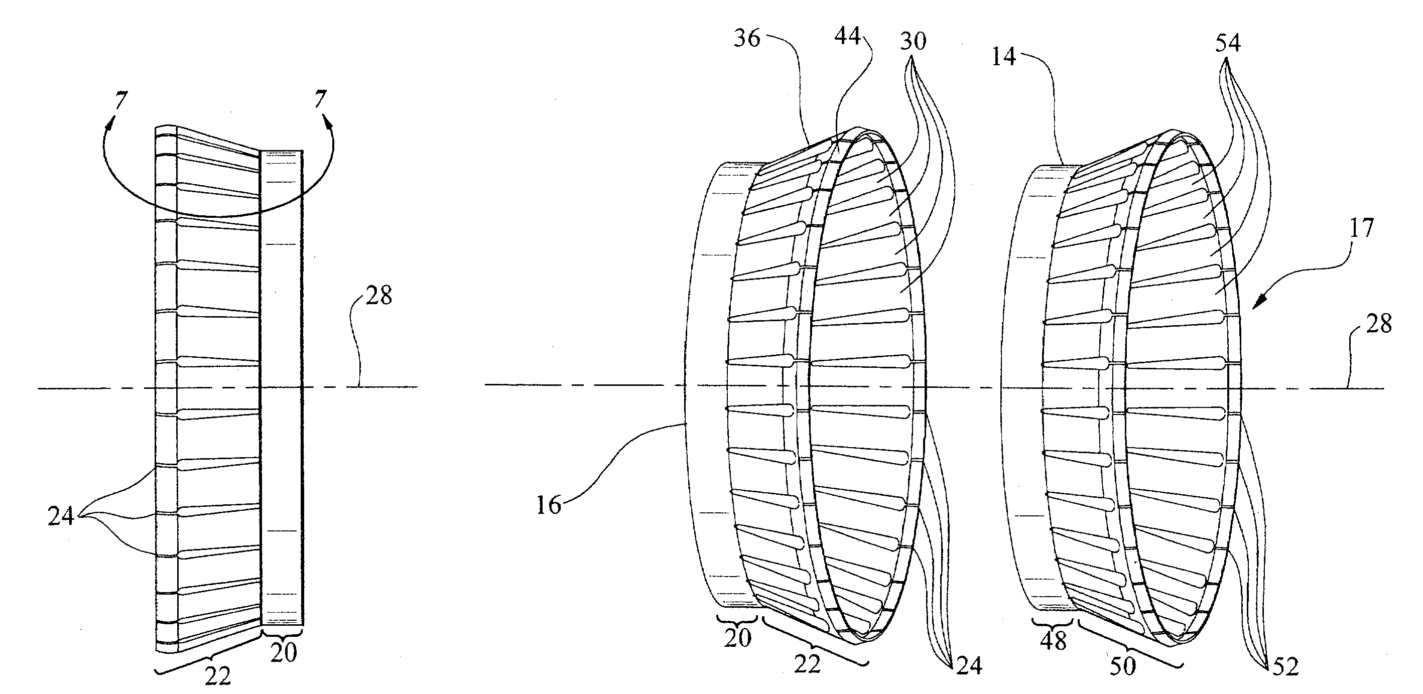 Turbine spring clip seal