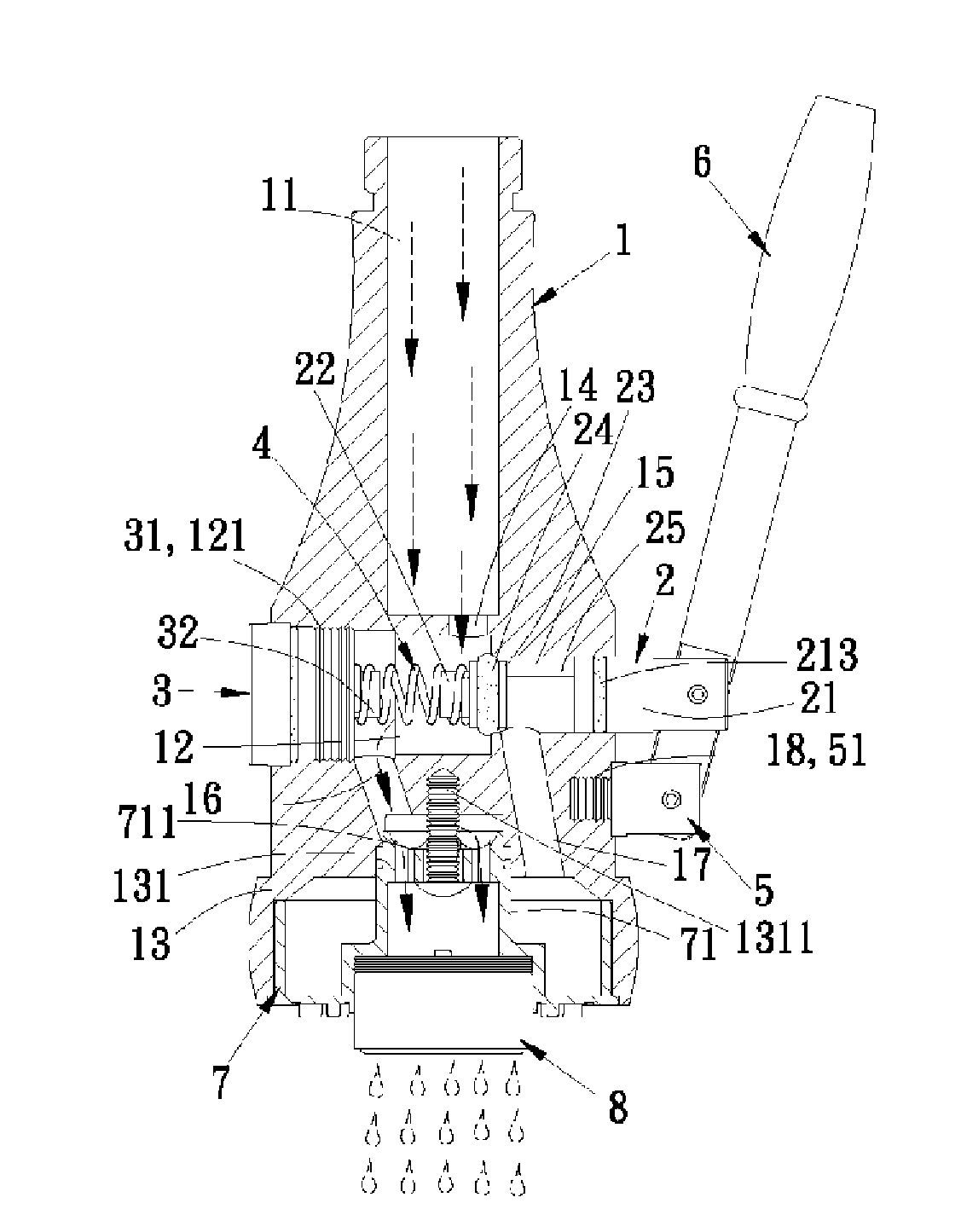Adjustable water-dispersing device for a faucet