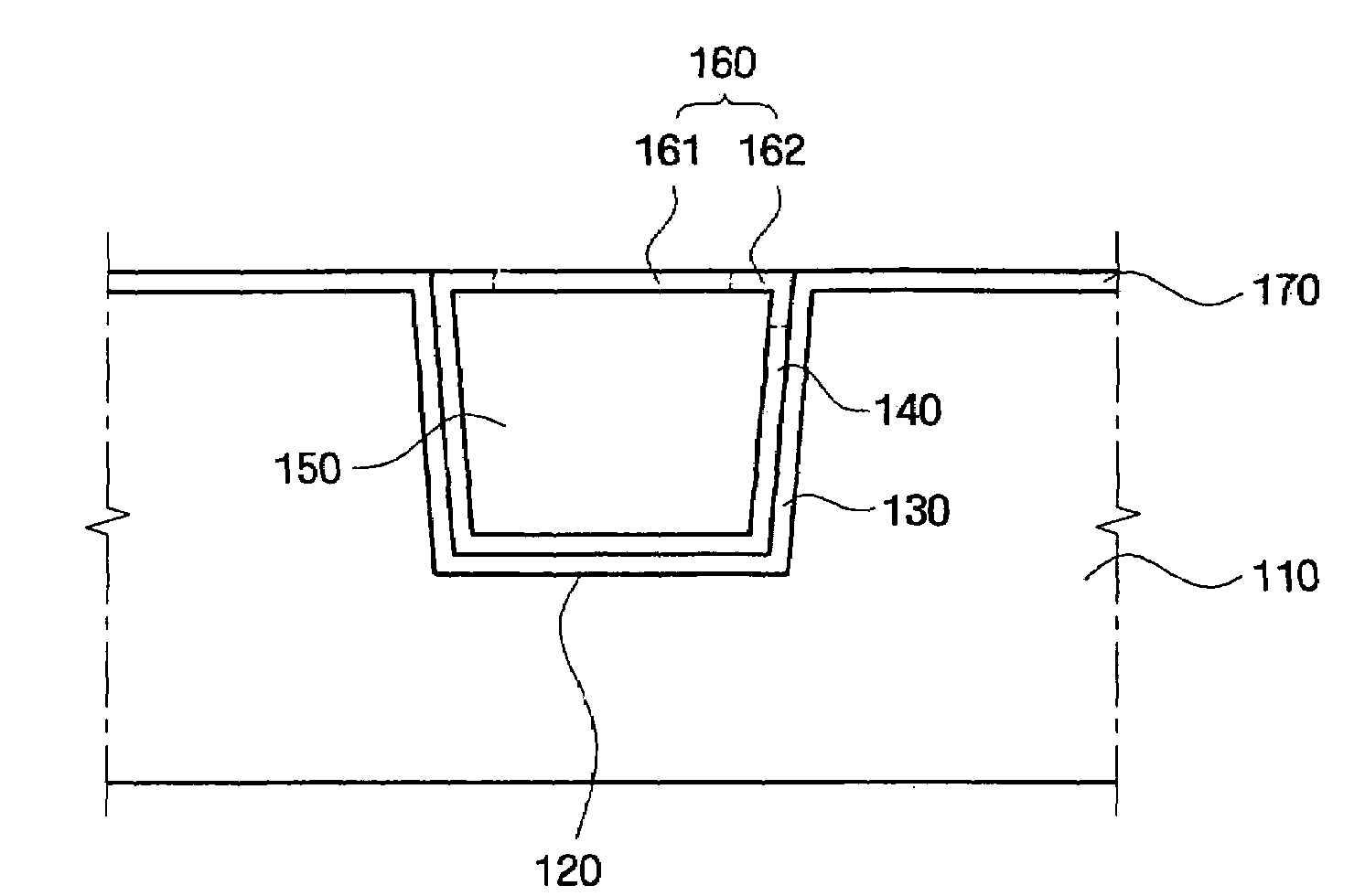 Trench isolation type semiconductor device which prevents a recess from being formed in a field region