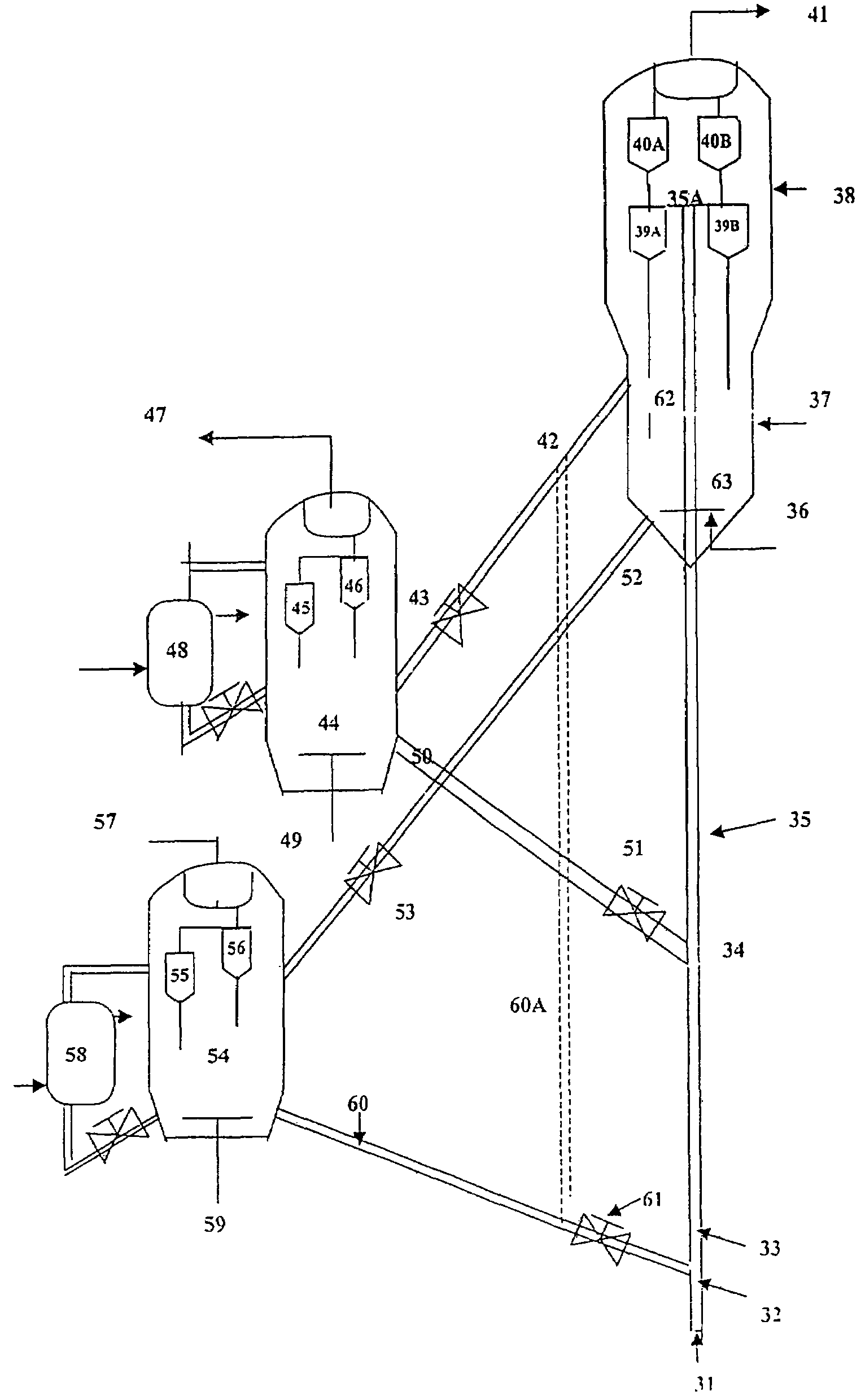 Resid cracking apparatus with catalyst and adsorbent regenerators and a process thereof
