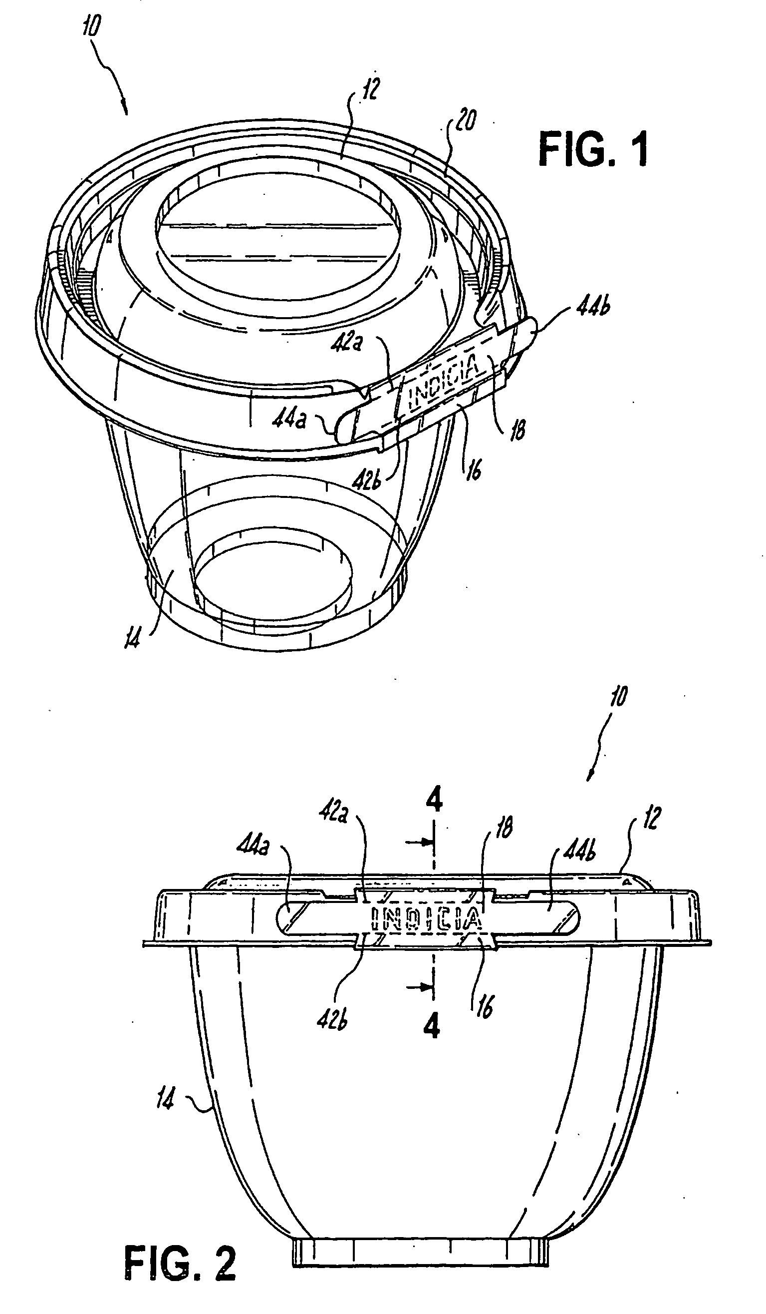 Container with hang tab and method of forming the same