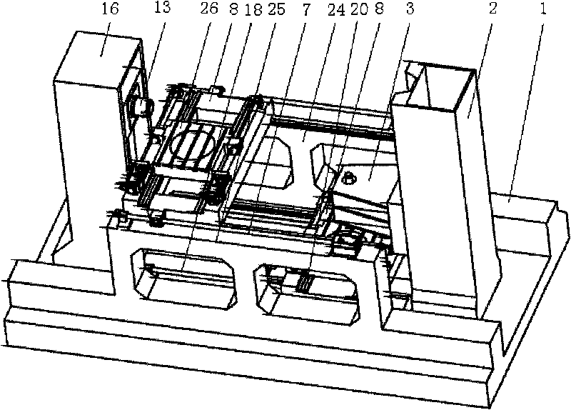 Double-layer vertical and horizontal processing central machine tool