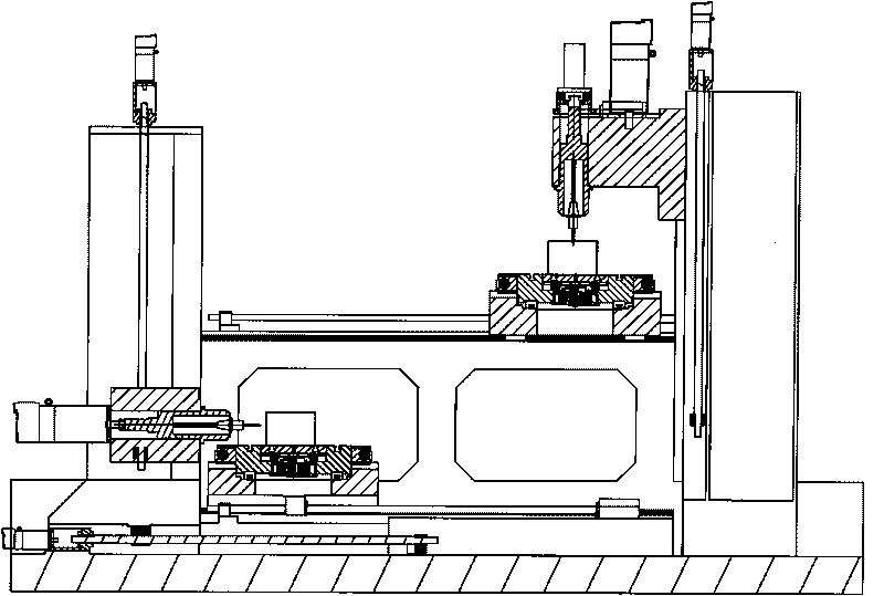 Double-layer vertical and horizontal processing central machine tool