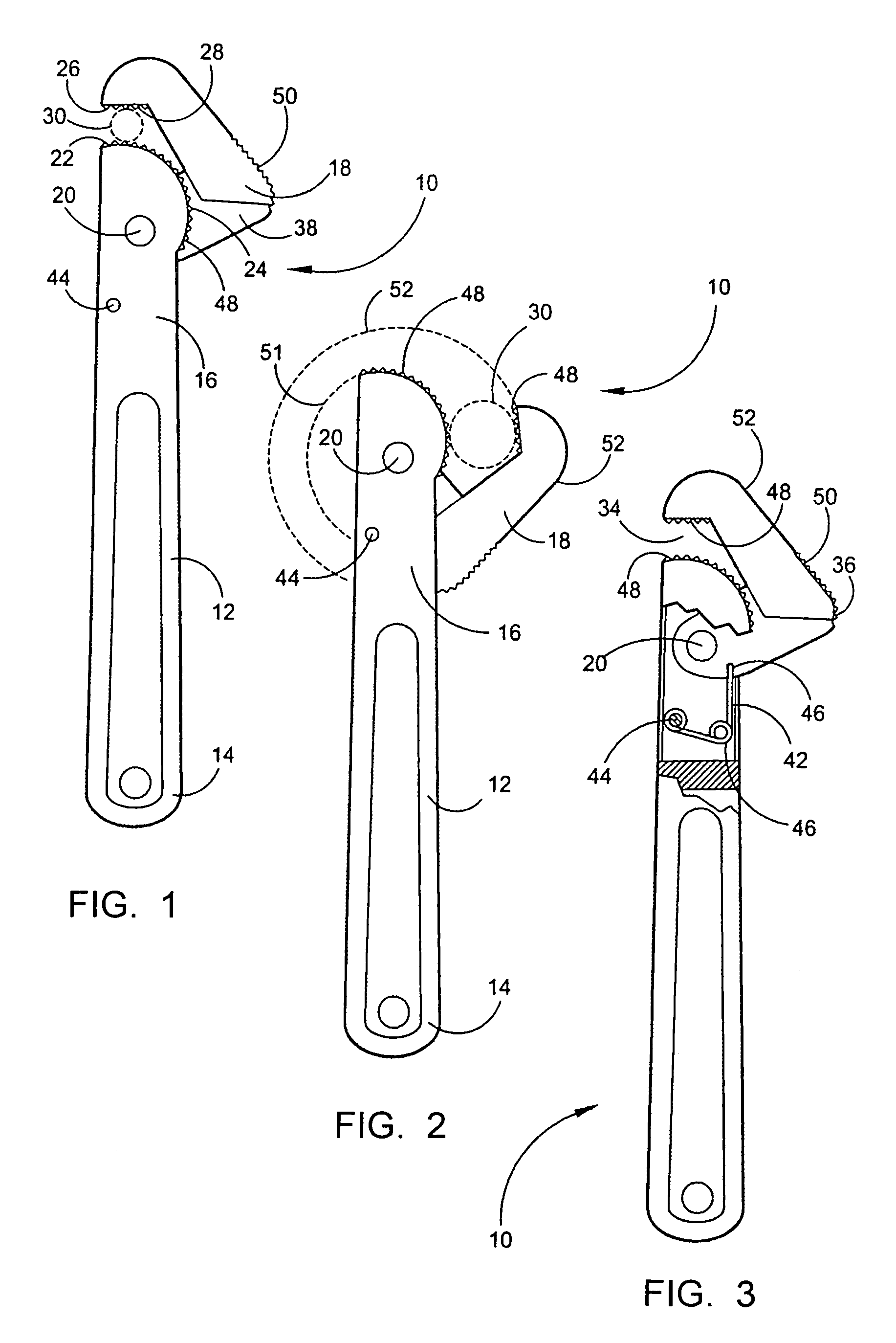 Automatically adjusting self-tightening wrench