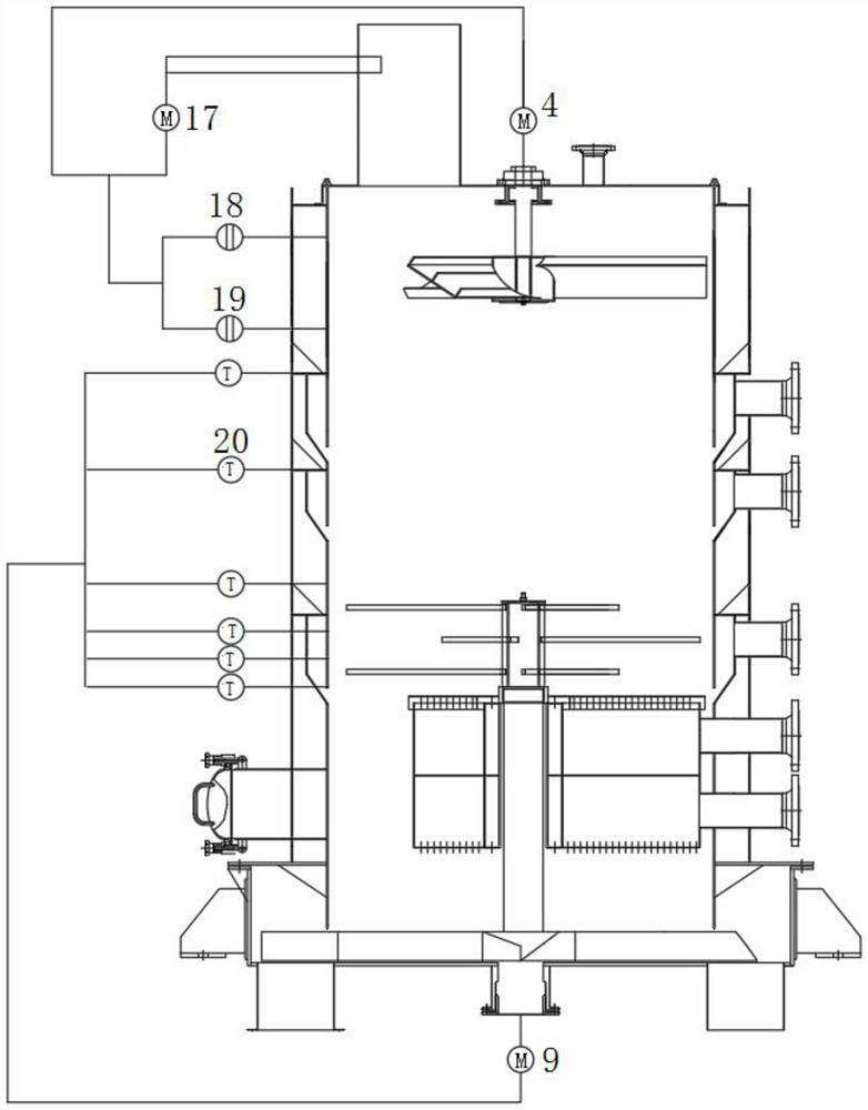 Discharging and stirring system of vertical pyrolyzing furnace