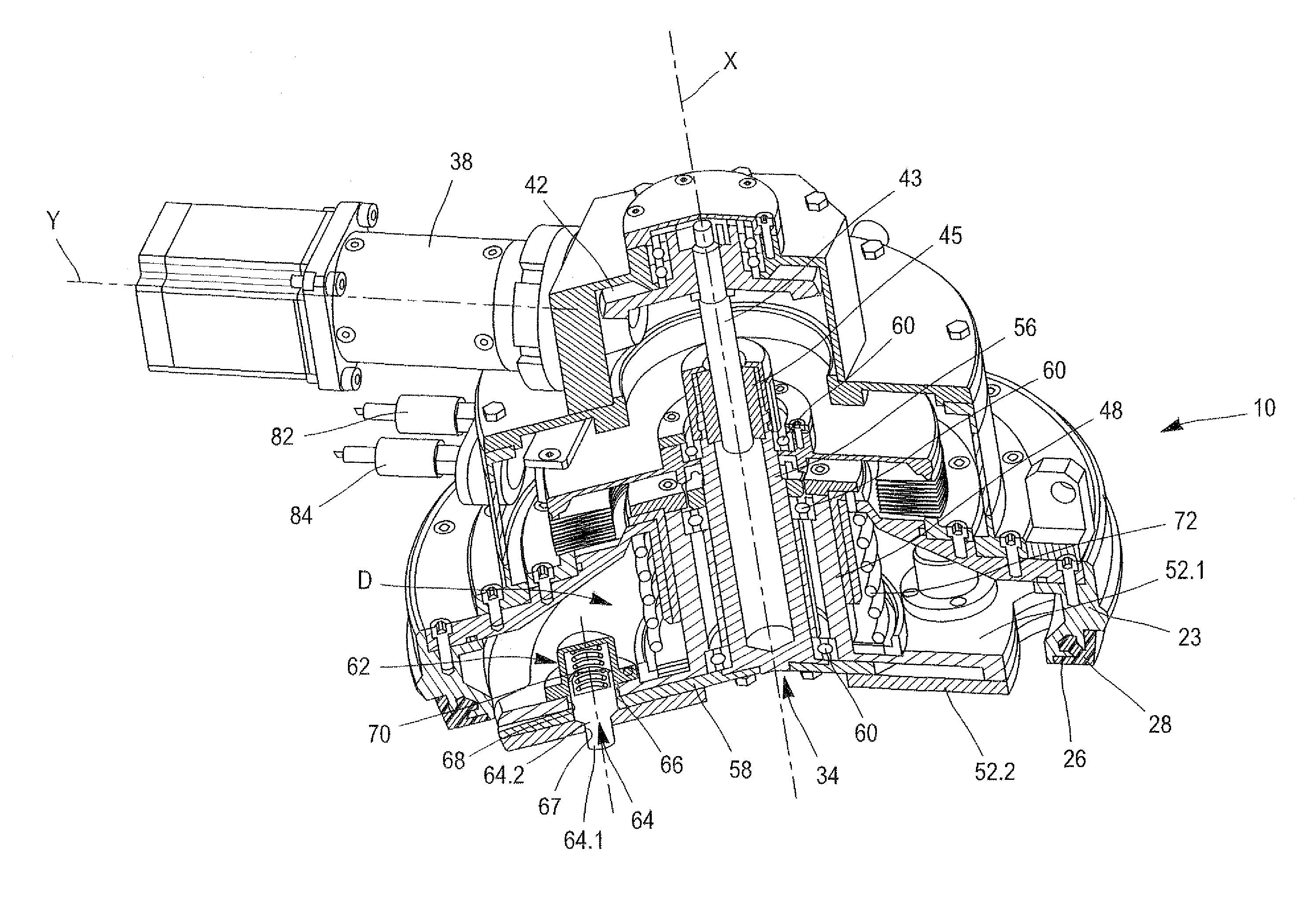 Mechanism with simplified handling for controlling a device for sealingly connecting two enclosed spaces