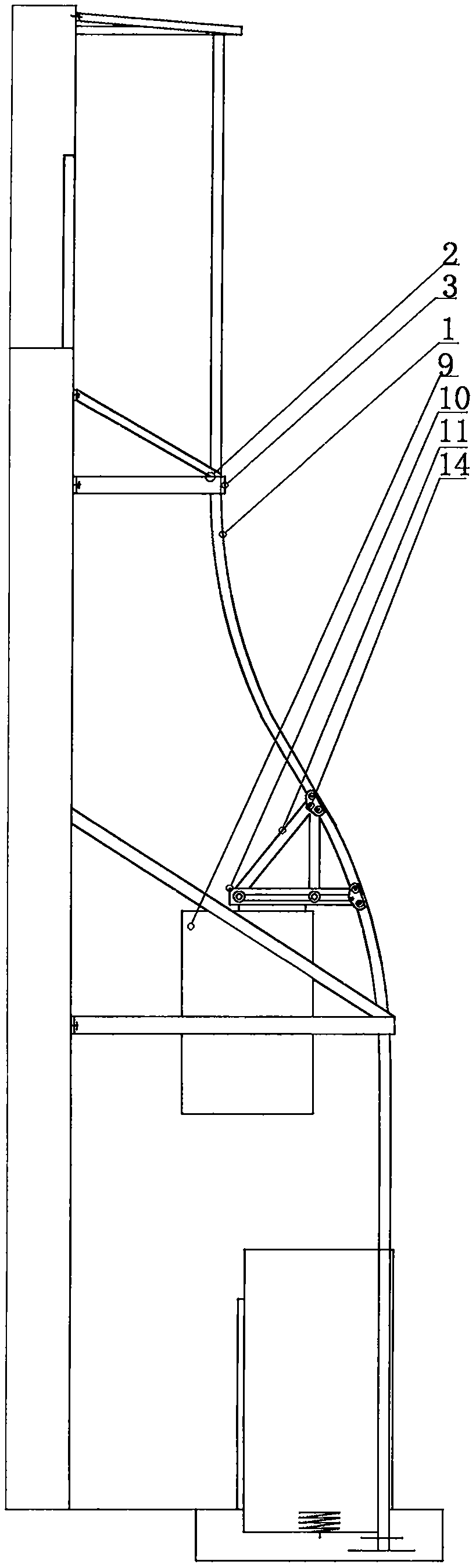 Bent rail elevator lifting rack