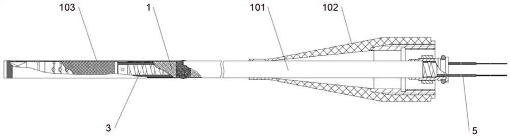 Flexible electronic nephroscope with bendable tail end