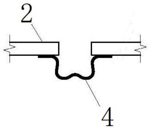 Telescopic device for wave-shaped slab staggering prevention and aging prevention continuous reinforced concrete road surfaces