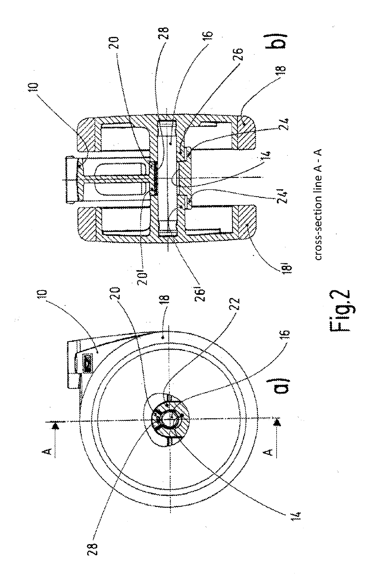Caster with braking device