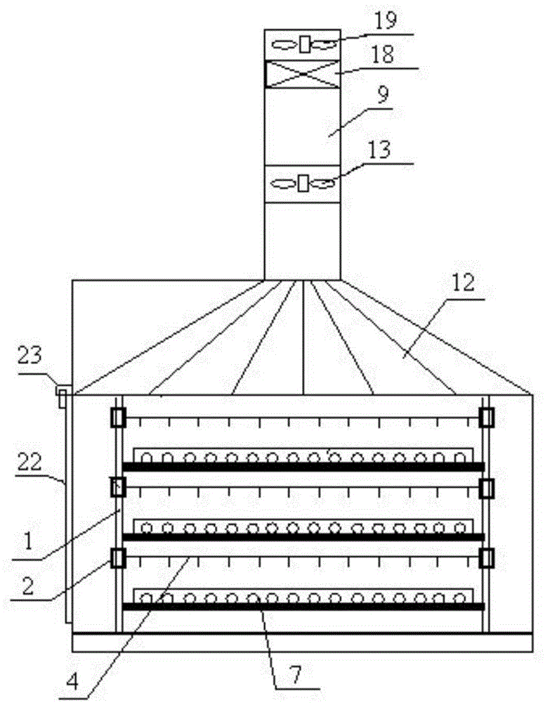 High-voltage electric field and hot air combined drying device