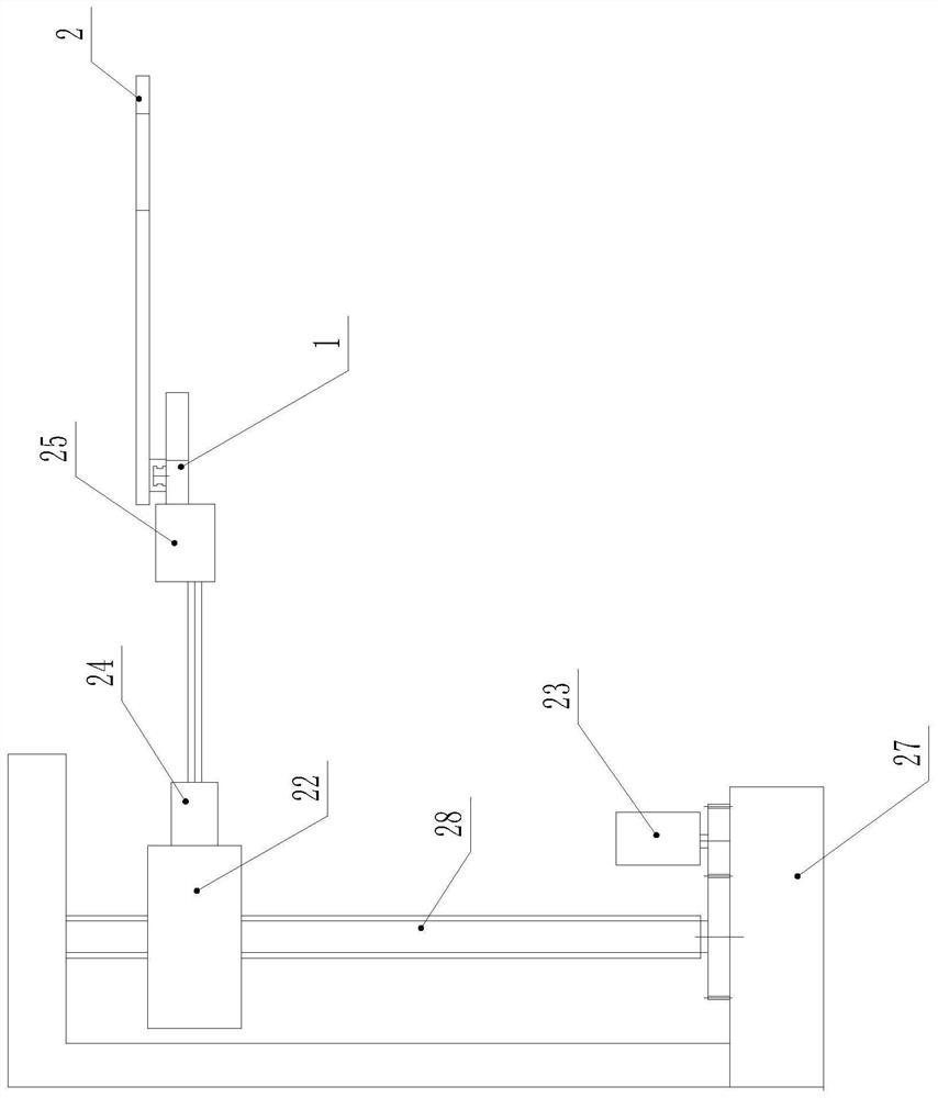 A photolithographic plate automatic feeding and unloading device for a chip photolithography machine