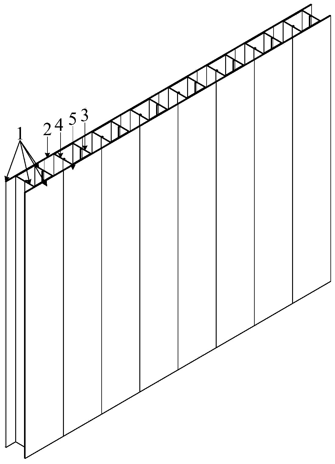 Double-roll-rim box iron square-shaped pulled and tied double-layer steel plate shear wall