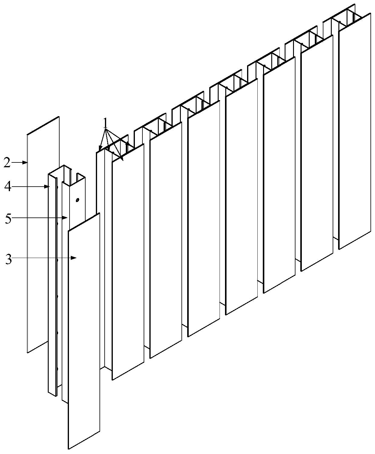 Double-roll-rim box iron square-shaped pulled and tied double-layer steel plate shear wall