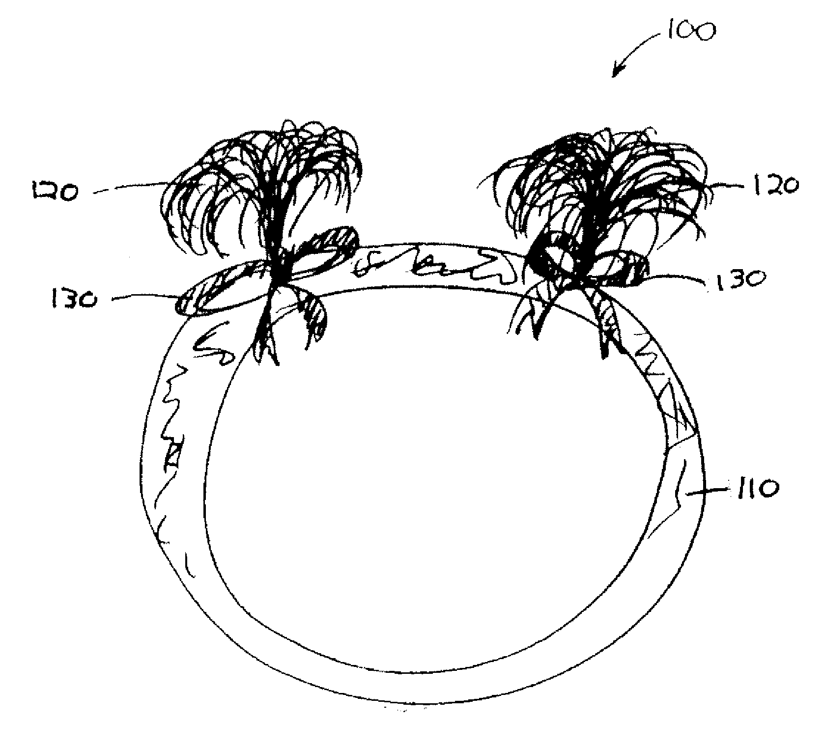 Hair accessory for infants and babies including headband and artificial hair