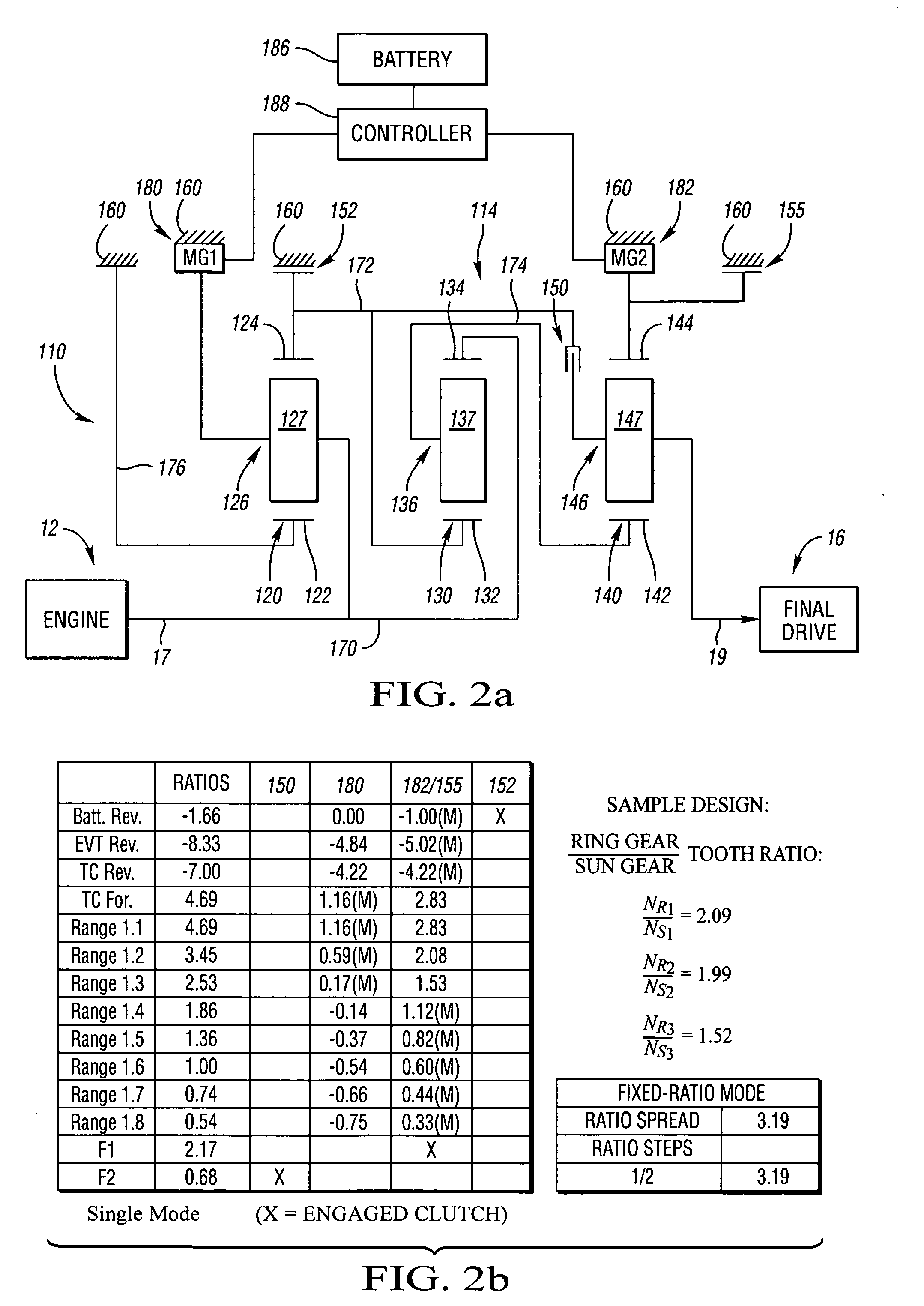 Electrically variable transmission having three planetary gearsets and four fixed interconnections