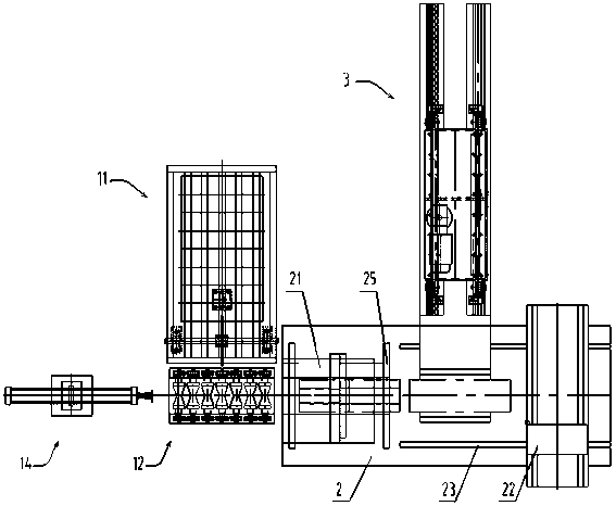 Machine with automatic feeding and discharging function for chamfering internal and external of large bar