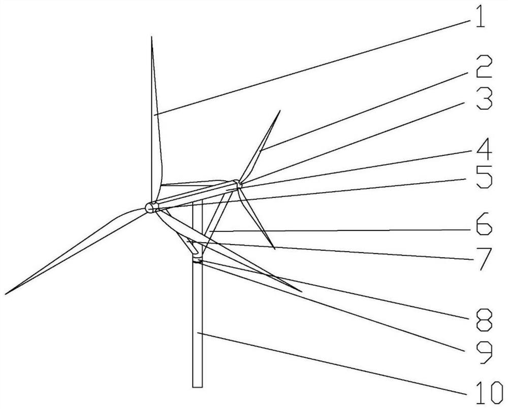 Double-wind-wheel wind turbine generator with cabin of auxiliary supporting structure