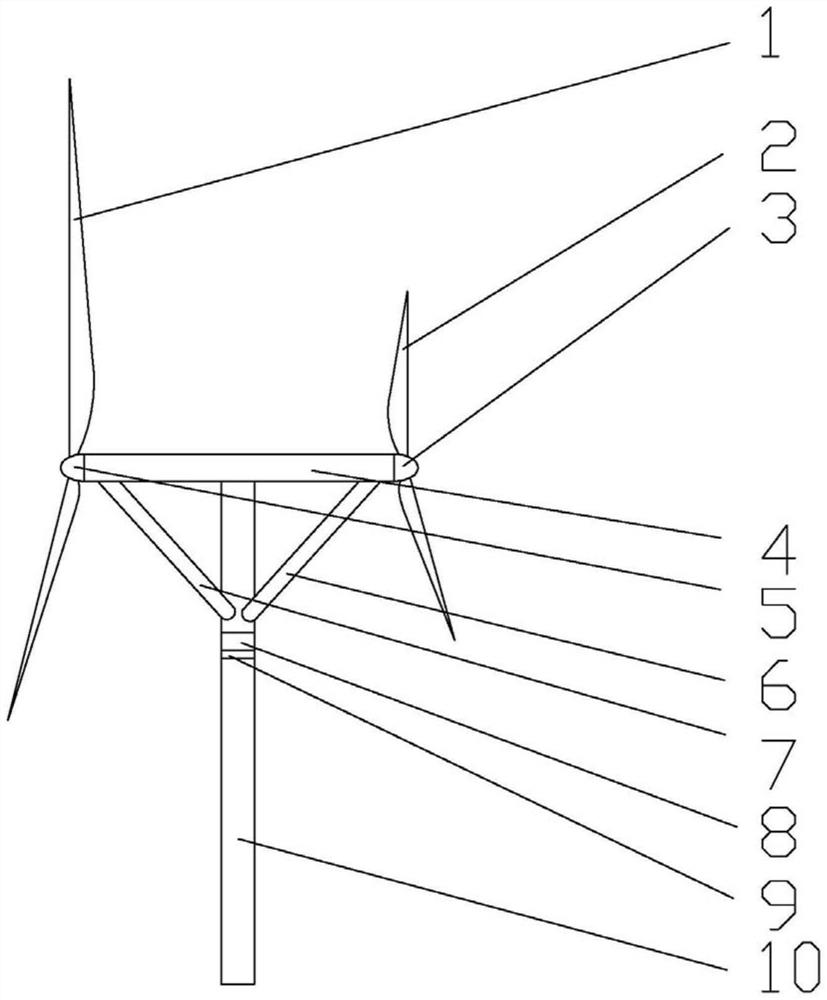 Double-wind-wheel wind turbine generator with cabin of auxiliary supporting structure