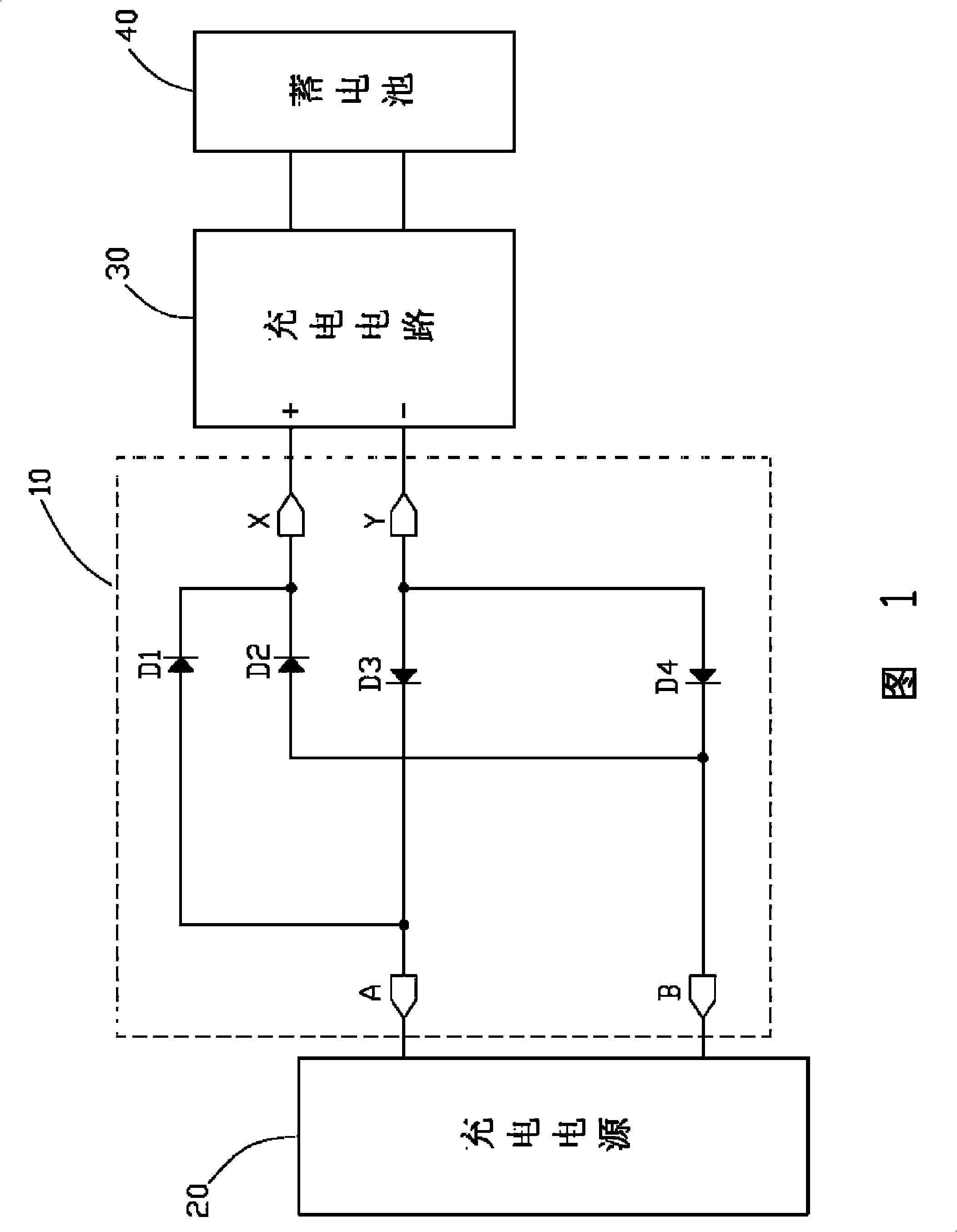 Automatic polarity regulating apparatus of charging circuit