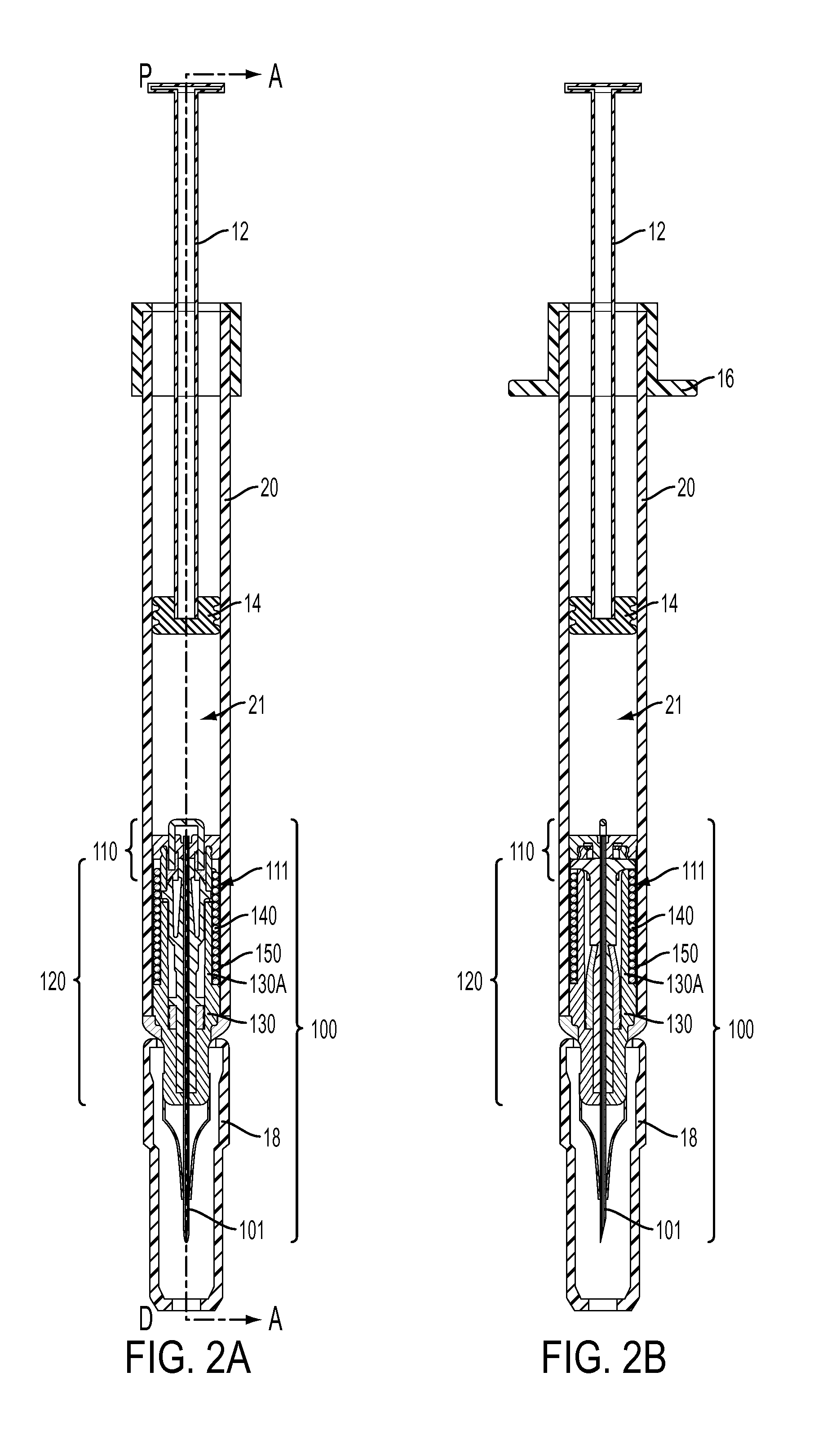 Retractable needle adapters and safety syringes