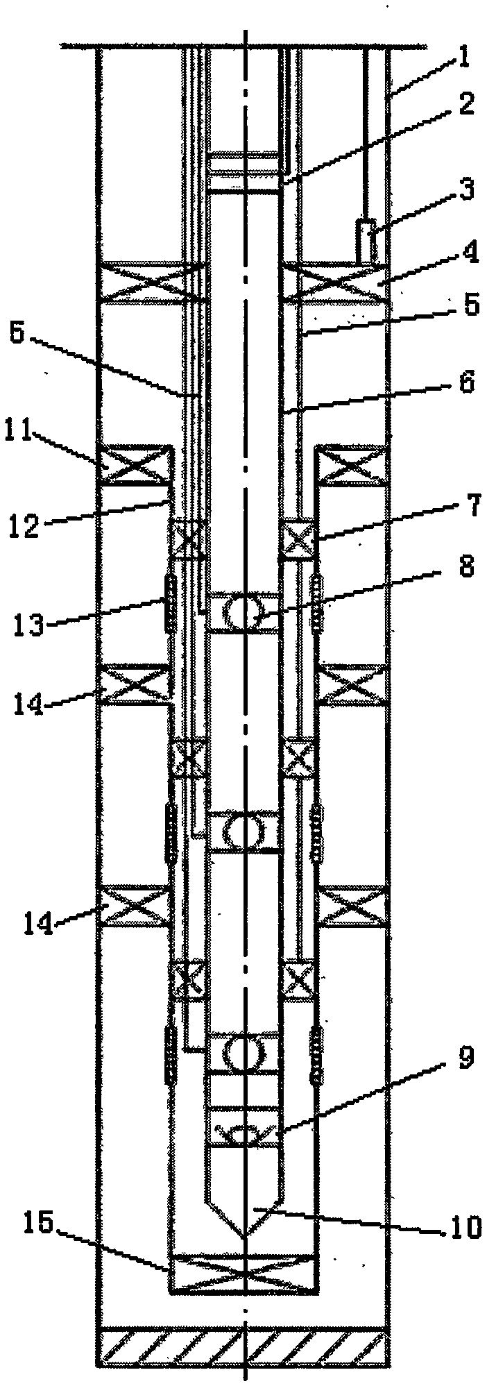 Tubular column for separated layer water injection