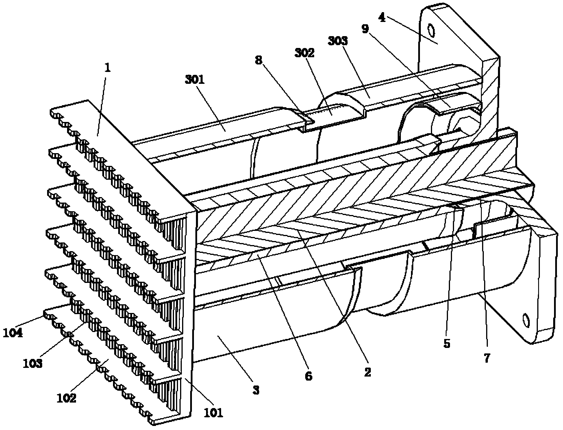 Energy absorbing anti-creep device for track traffic vehicles
