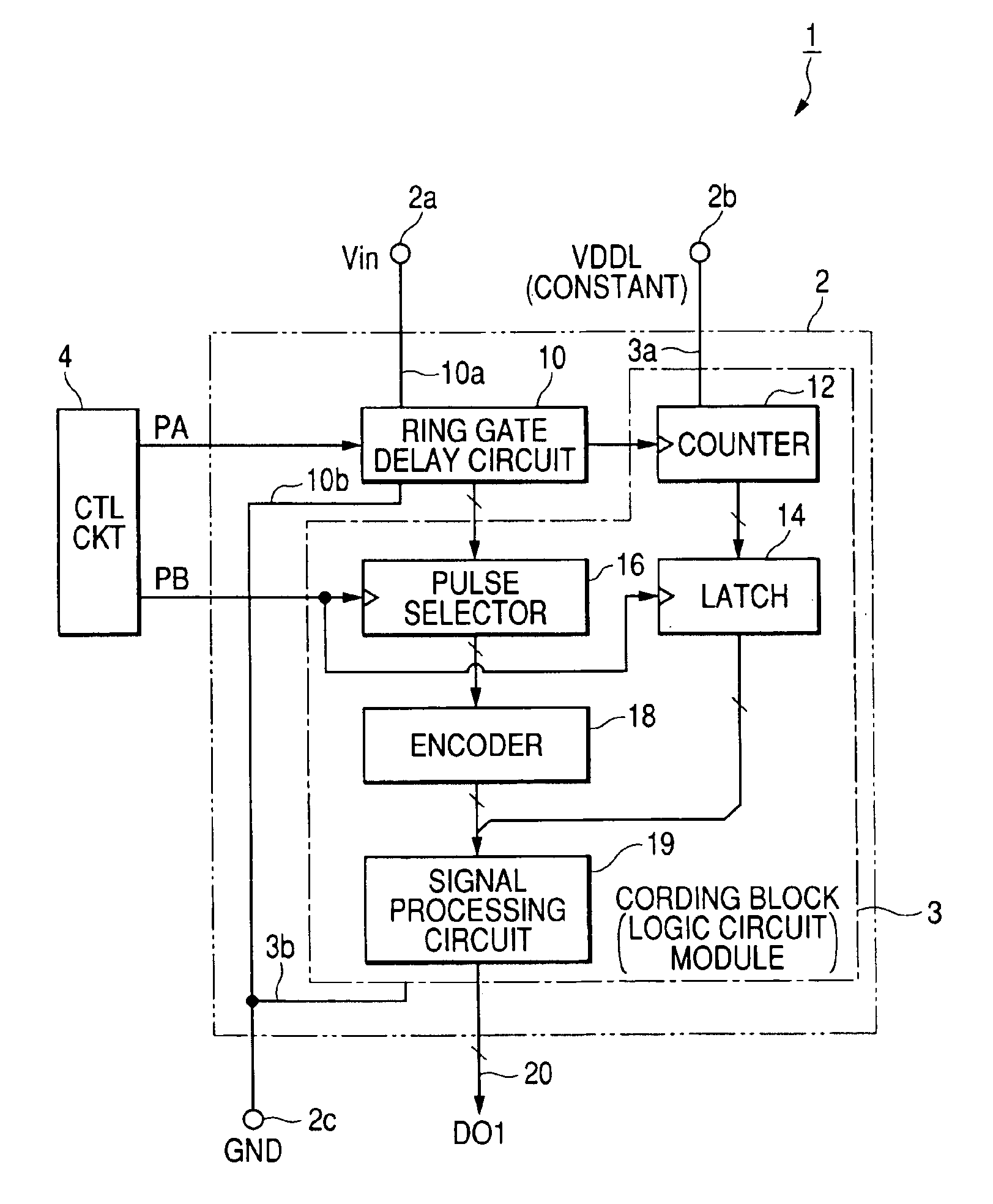 Analog to digital converter with a pulse delay circuit