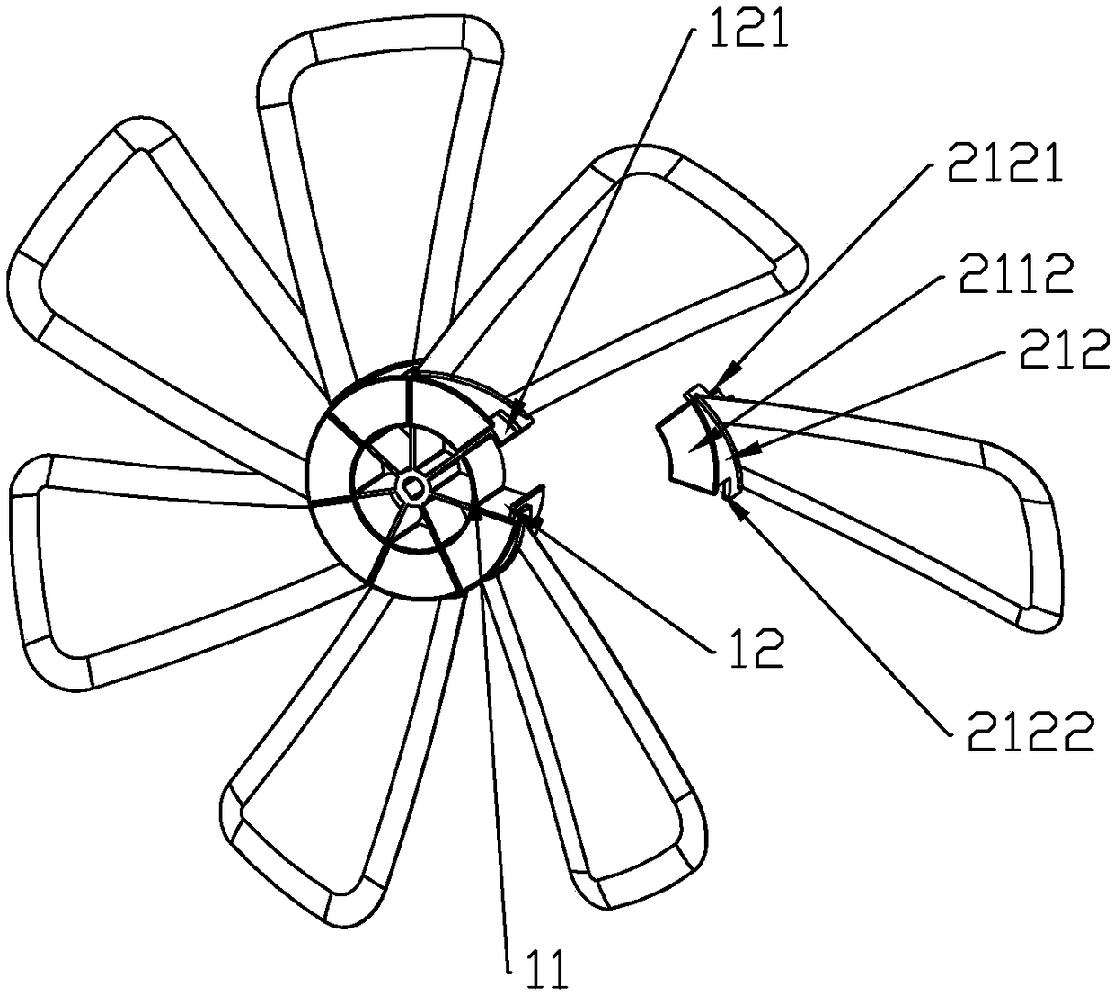 Exhaust fan blade and exhaust fan with exhaust fan blade