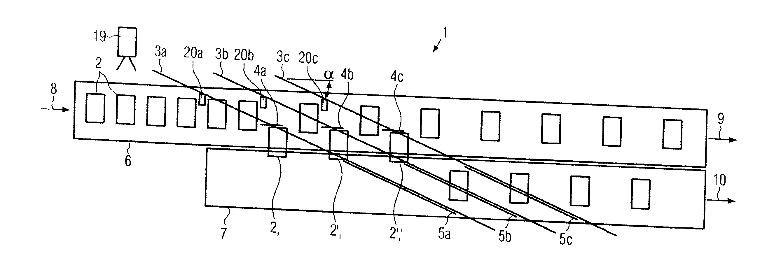 System and method for dividing a flow of objects
