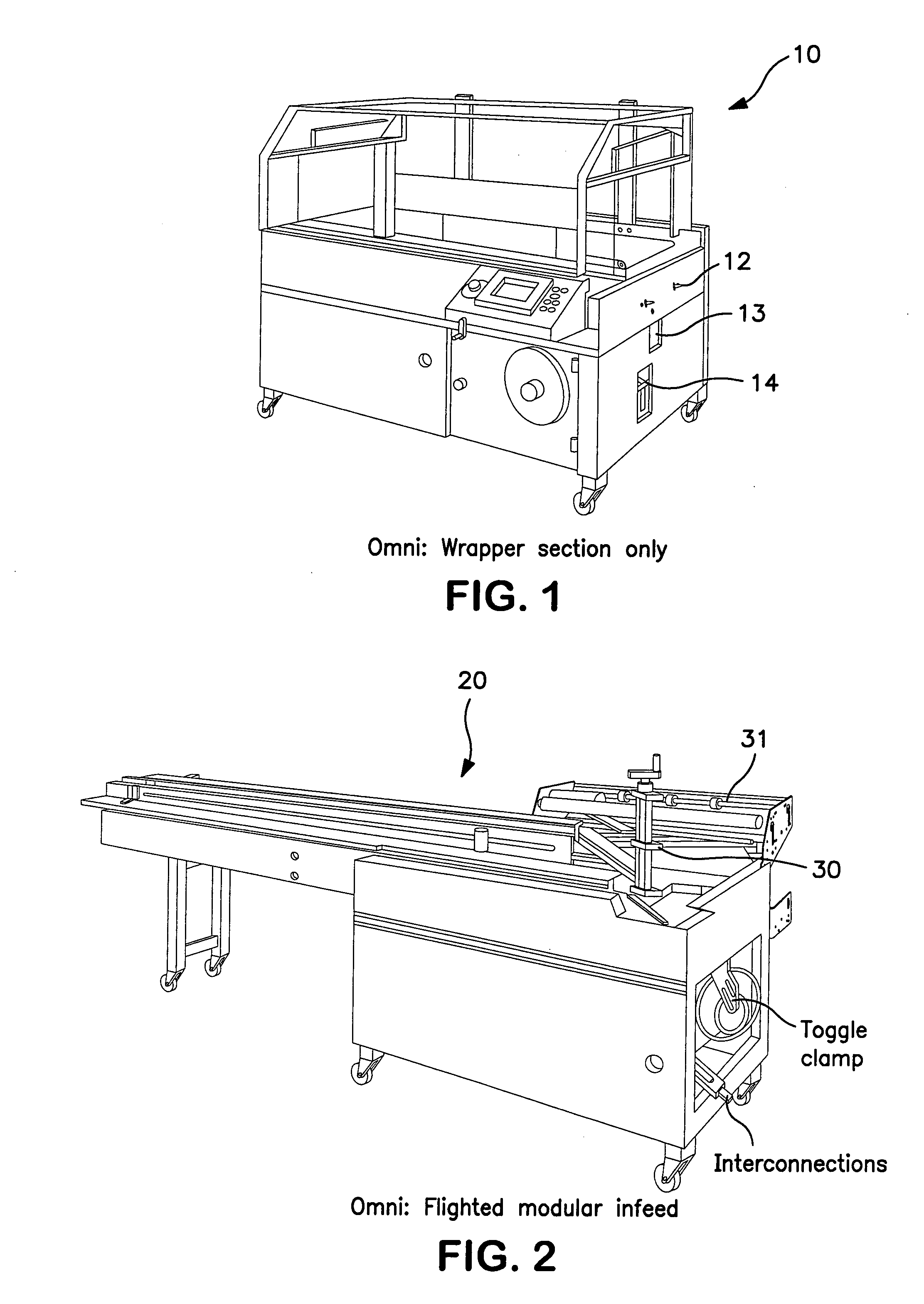 Modular infeeds for automatic forms/fill/seal equipment