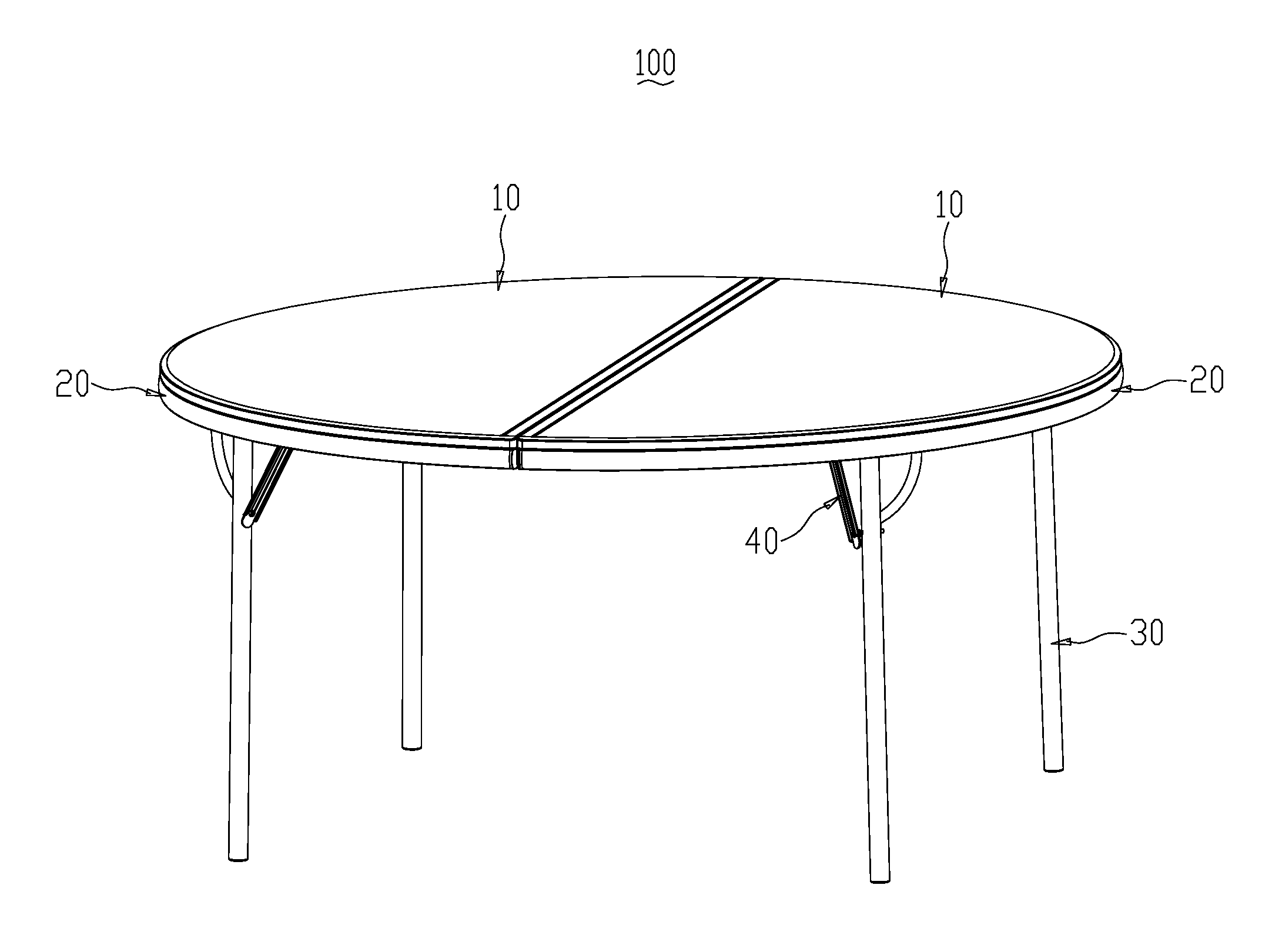 Folding round table