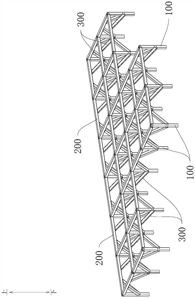 Base frame connecting structure and temporary stage base frame