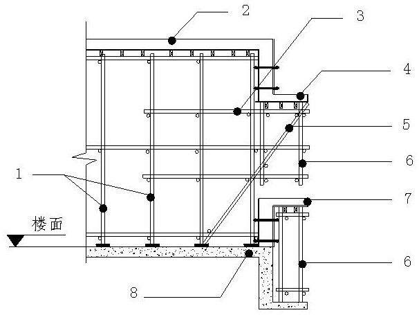 Construction method of cast-in-place cantilever bay window plate