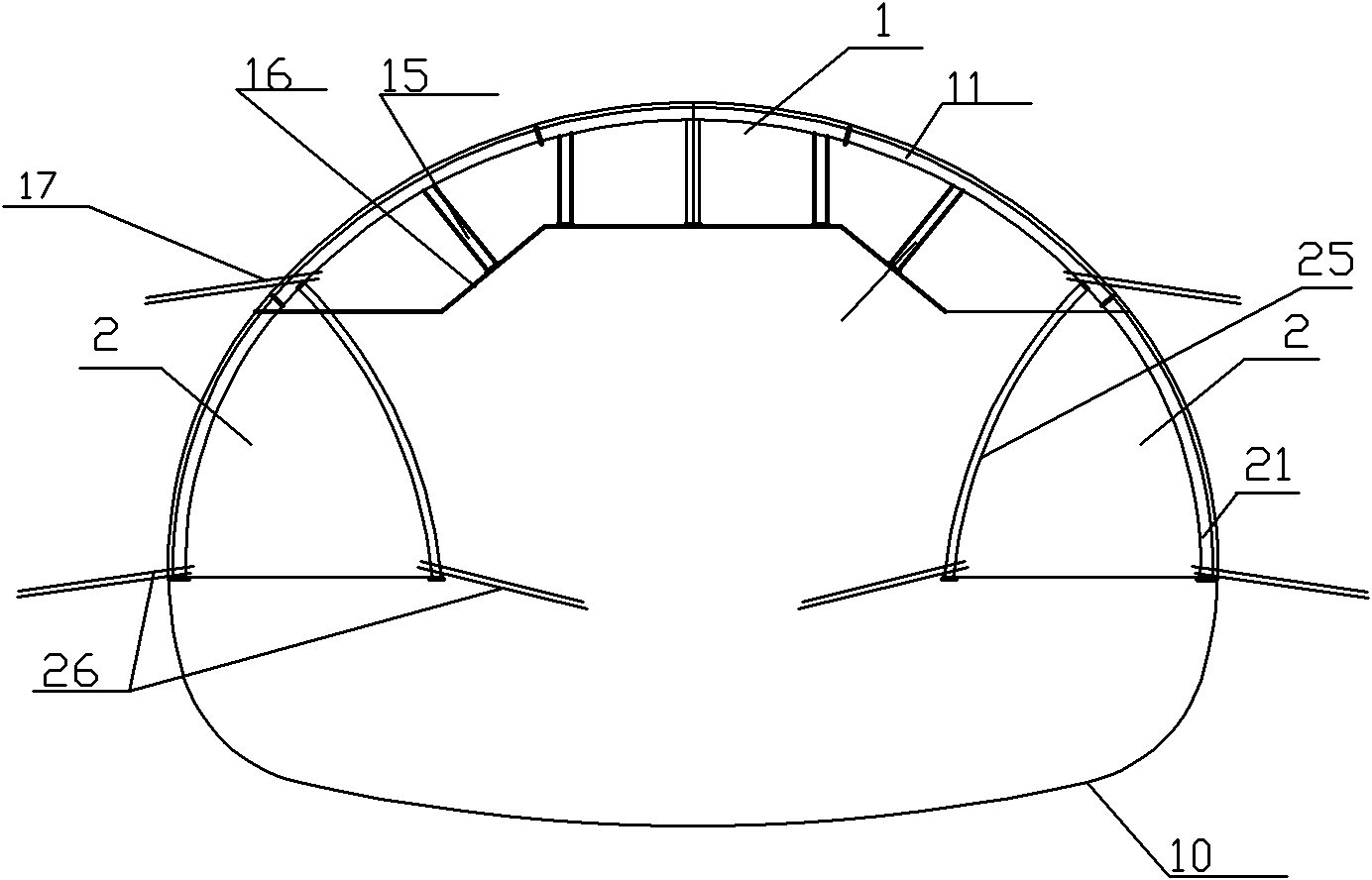 Construction method for soft surrounding rock section of large-span tunnel portal