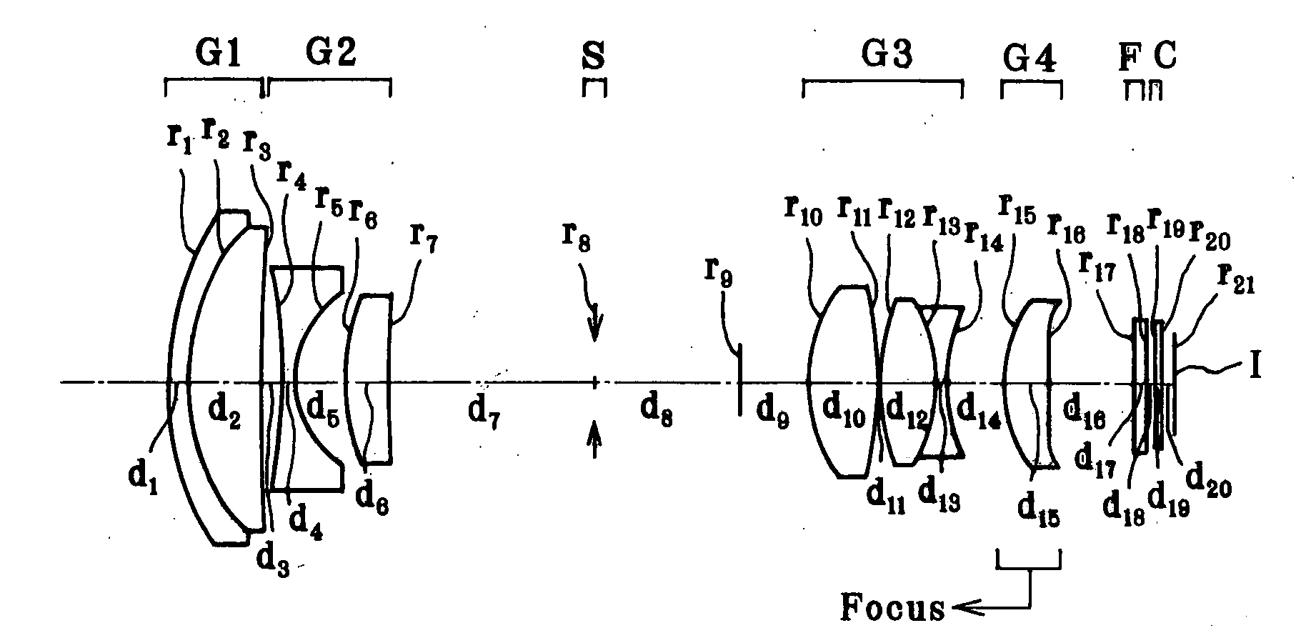 Bent type zoom optical system and imaging system using the same