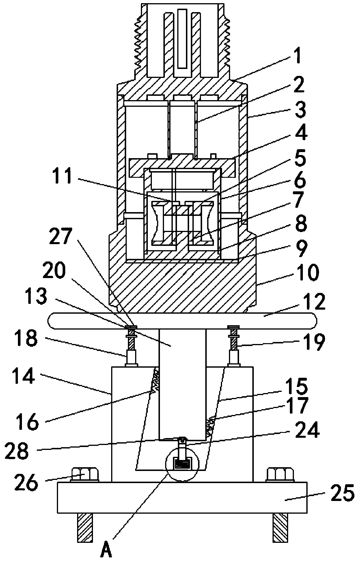 Piezoelectric vibration displacement measurement sensor