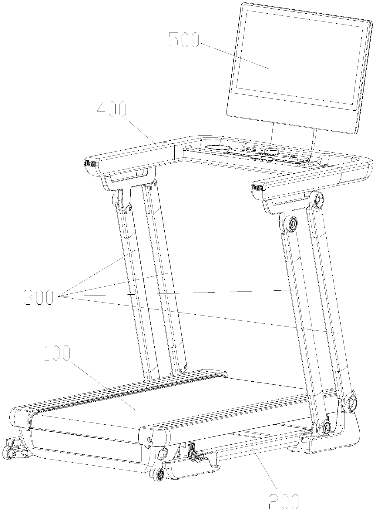 Non-welding modular assembly type treadmill and assembly method thereof