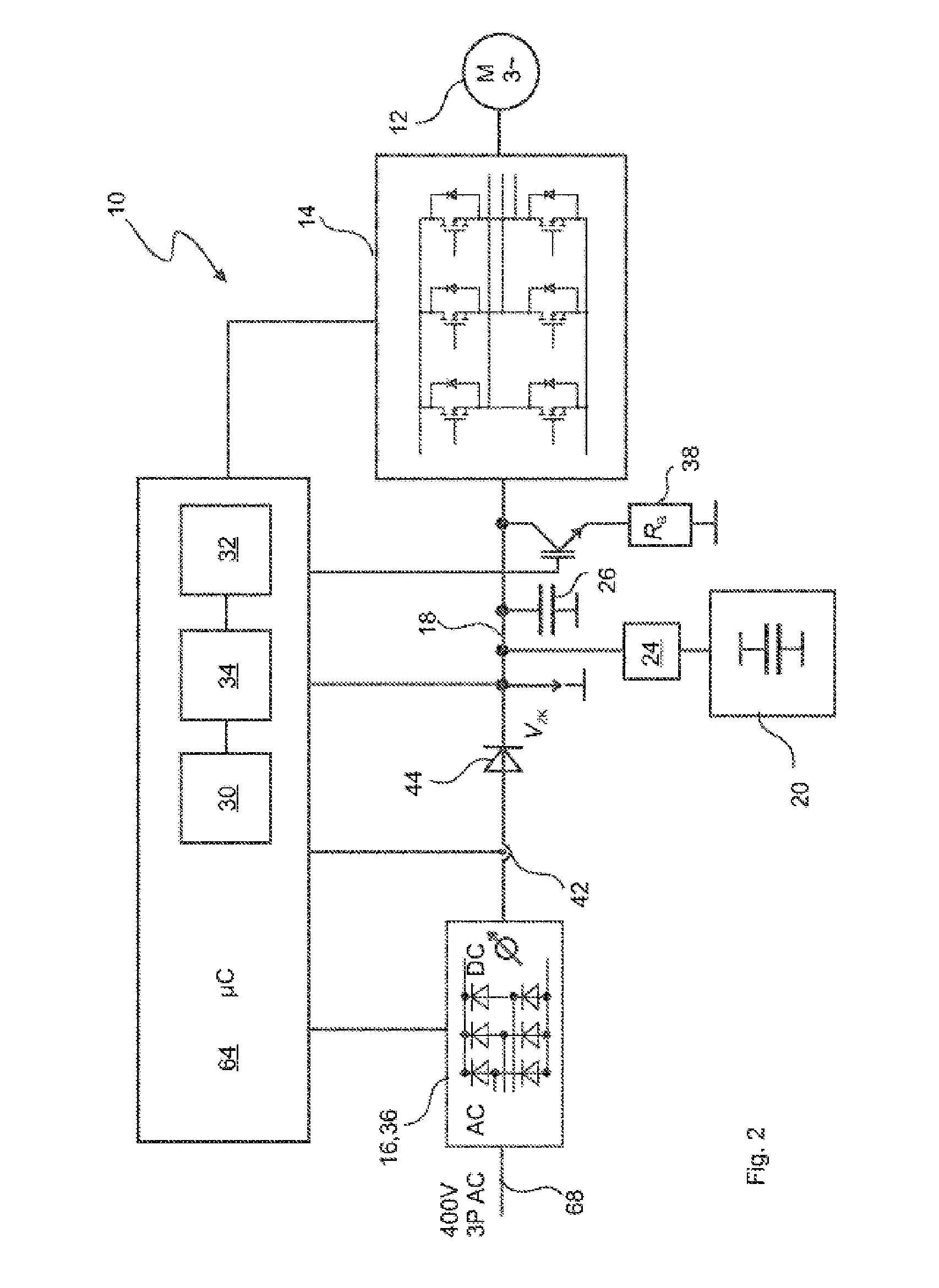 Pitch drive device capable of emergency operation for a wind or water power plant